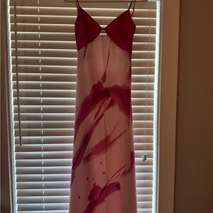 Elegant Pink and White Women's Dress